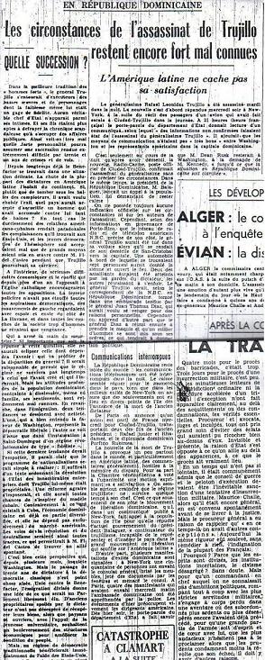 Trujillo Le monde du 2 juin 1961